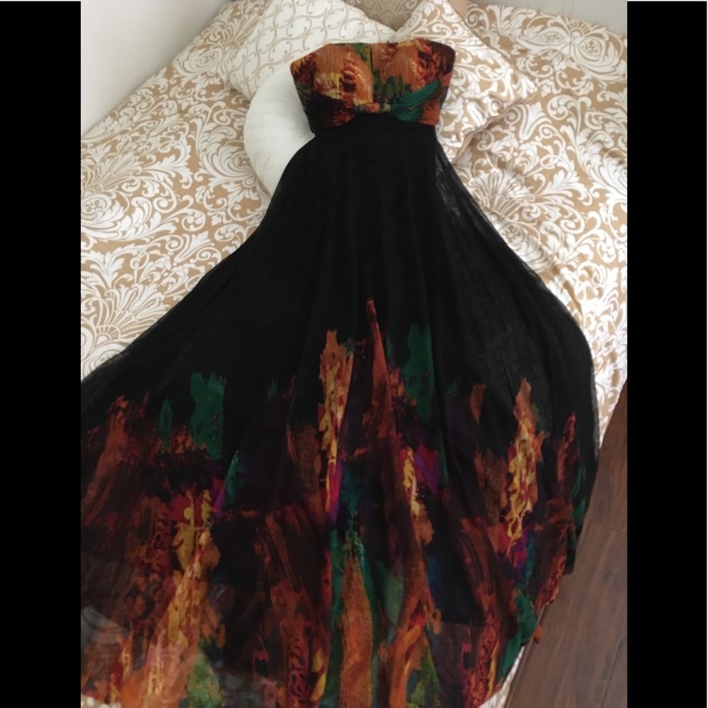 Alberto makali maxi dress strapless